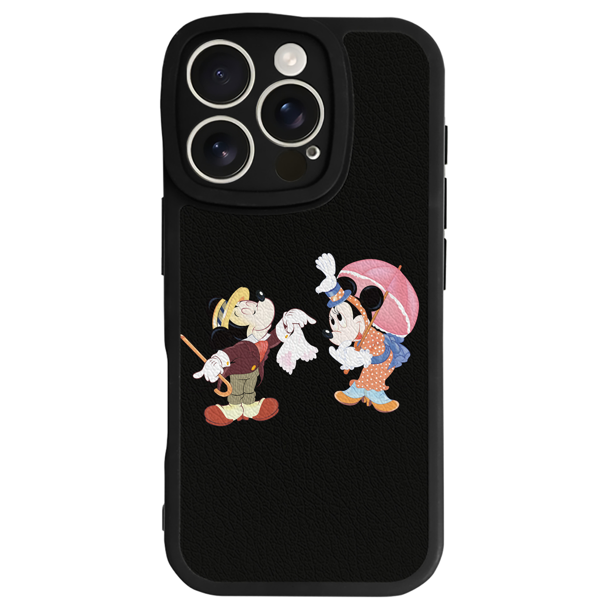 （画像用） ミッキーマウス Mickey Mouse 【iPhone 16シリーズ対応】シリコンスマホケース（レザー調） 材質：シリコン